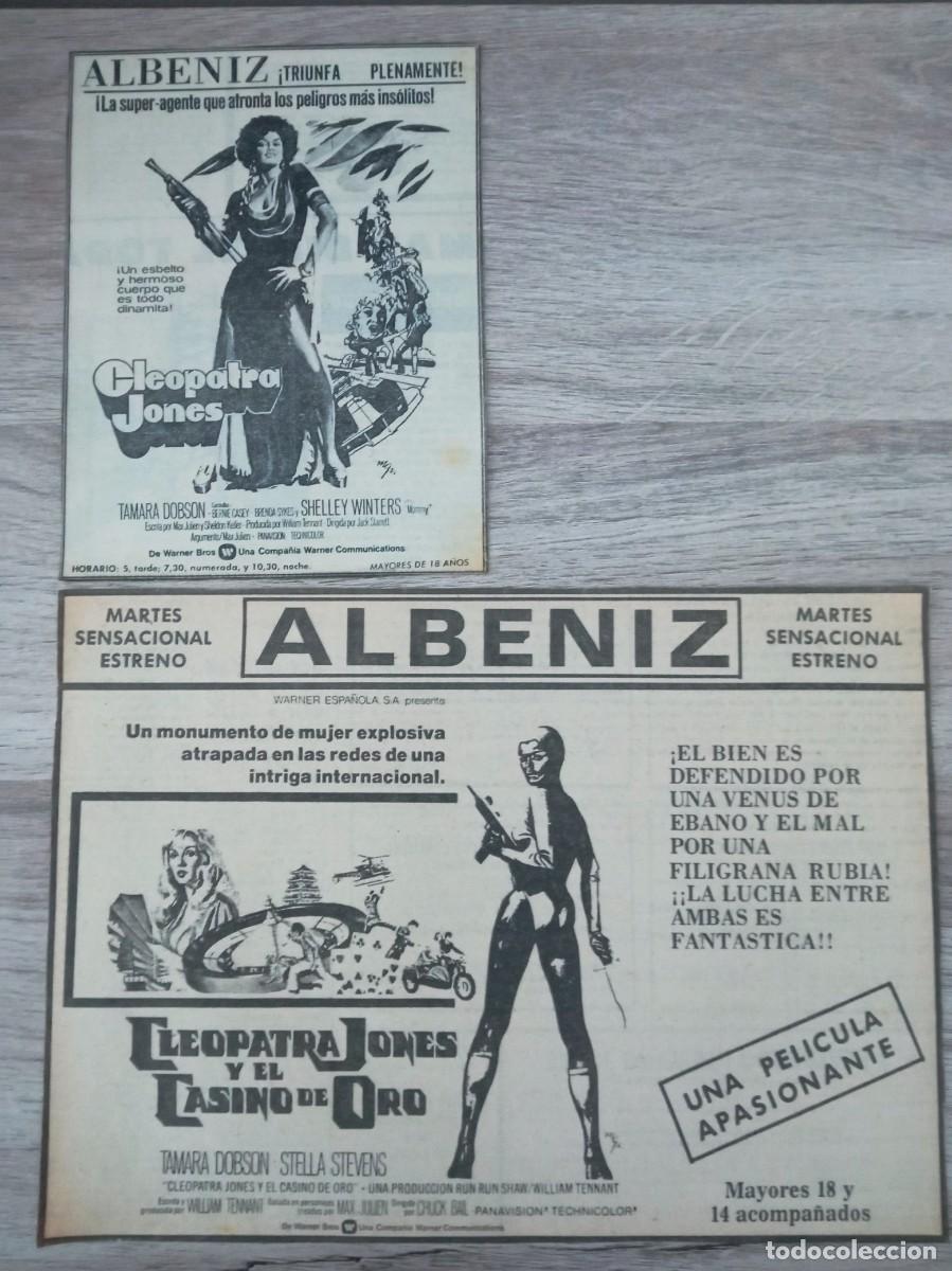 Cine: CLEOPATRA JONES, TAMARA DOBSON, 2 RECORTES DE PERIODICOS ANTIGUOS