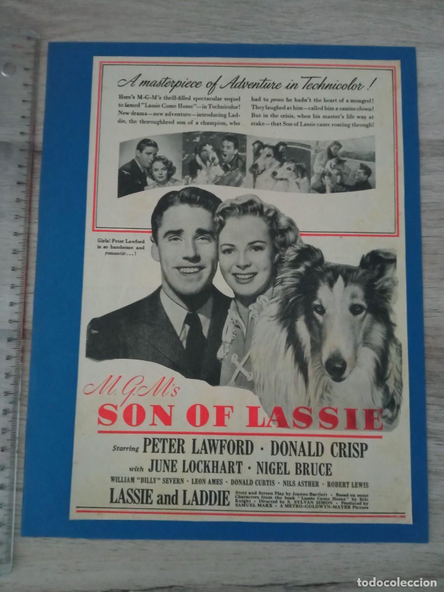 Cine: SON OF LASSIE Y ANGELS IN THE OUTFIELF, 2 RECORTES DE REVISTAS AMERICANAS