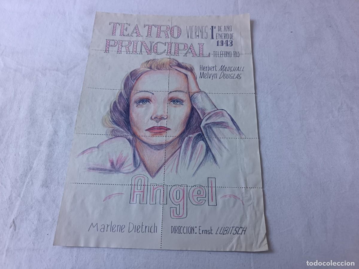 Cine: Curioso Cartel de Cine o Teatro o similar, compuesto por 10 entradas, Angel
