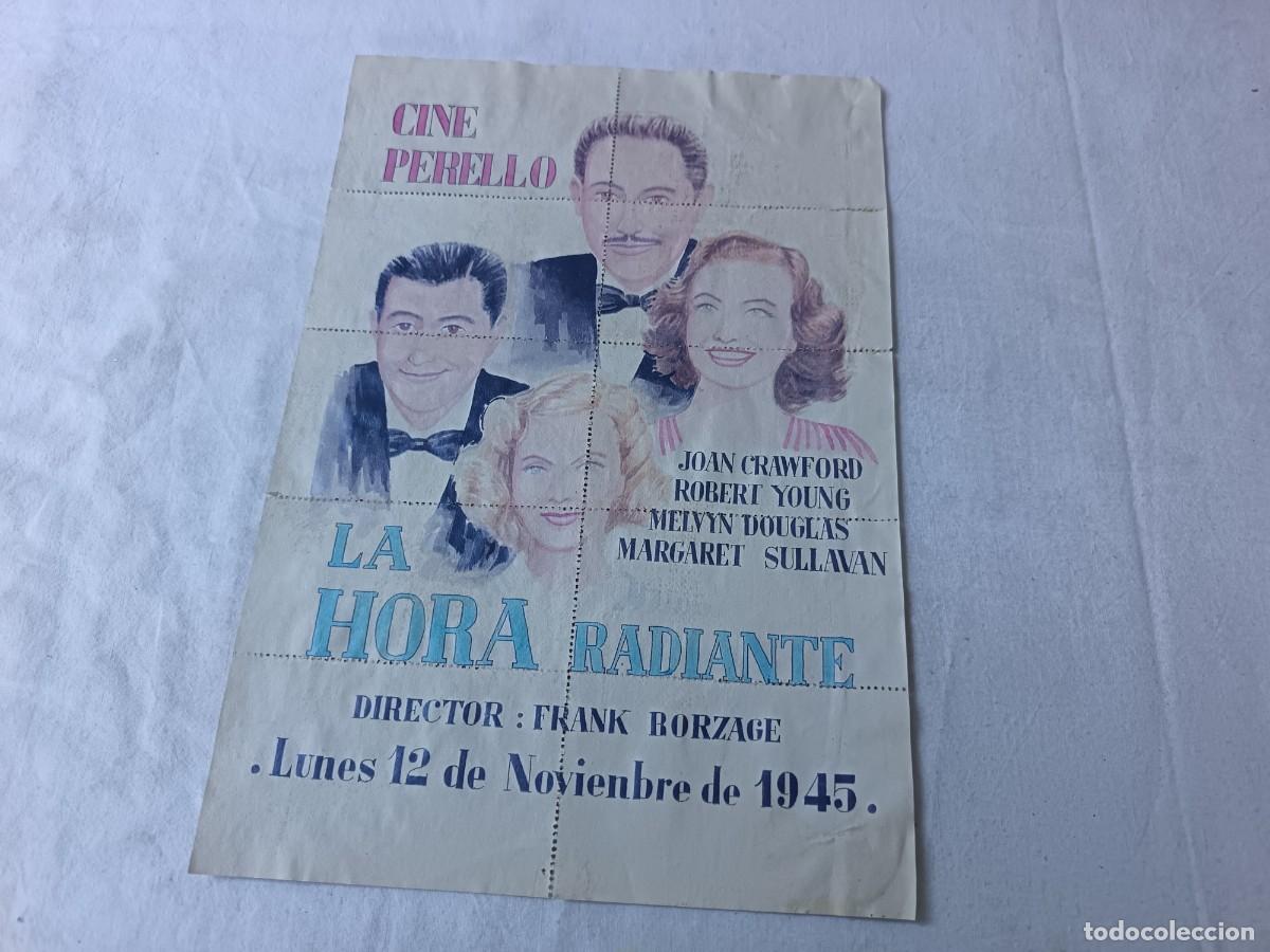 Cine: Curioso Cartel de Cine o Teatro o similar, compuesto por 10 entradas, La Hora Radiante