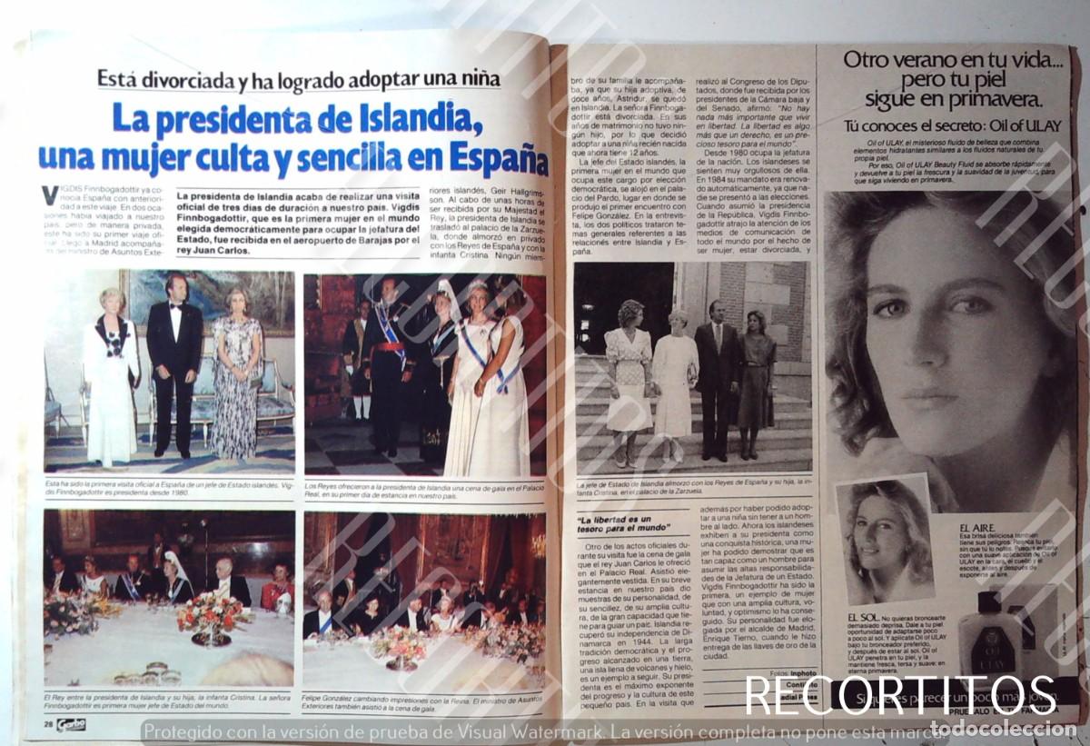 Cine: VIGDIS FINNBOGADOTTIR PRESIDENTA DE ISLANDIA EN ESPA&Ntilde;A CON &Ntilde;OS REYES JUAN CARLOS SOFIA