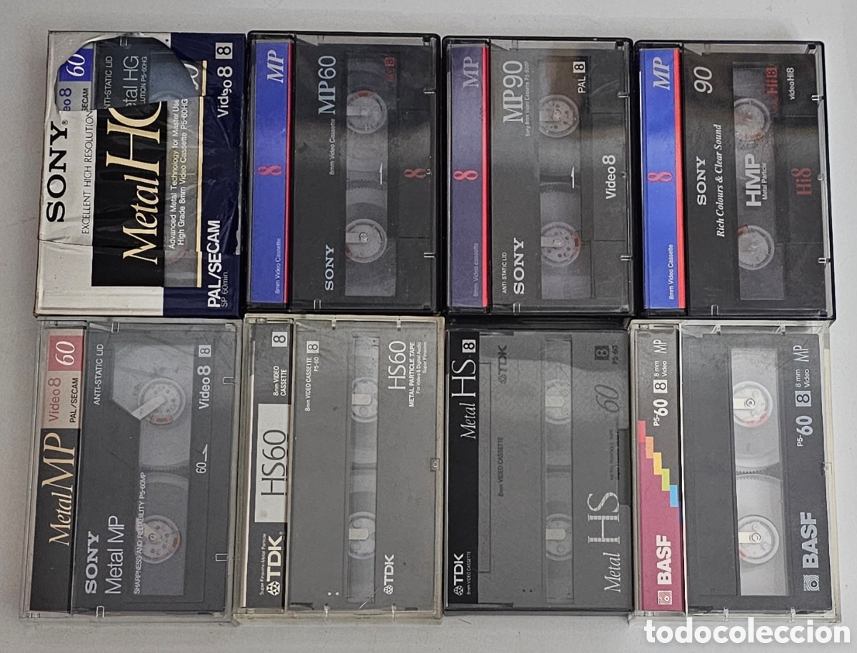 Cine: LOTE 8 CASSETTE VIDEO 8 PARA VIDEOCAMARA SONY TDK BASF VER FOTOS