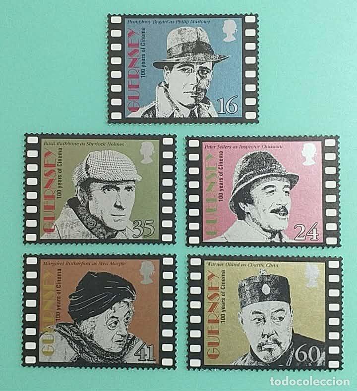 Cine: Sellos Cine Guernsey 1996 711/15 Centenario Cine Detectives 6v. Nuevos
