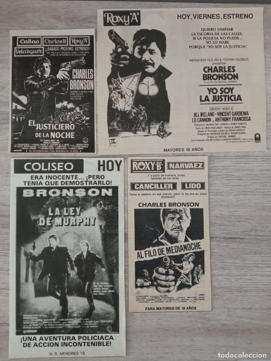 Cine: CHARLES BRONSON, 25 RECORTES DE PERIODICOS ANTIGUOS DE ANUNCIOS DE SOS PELICULAS