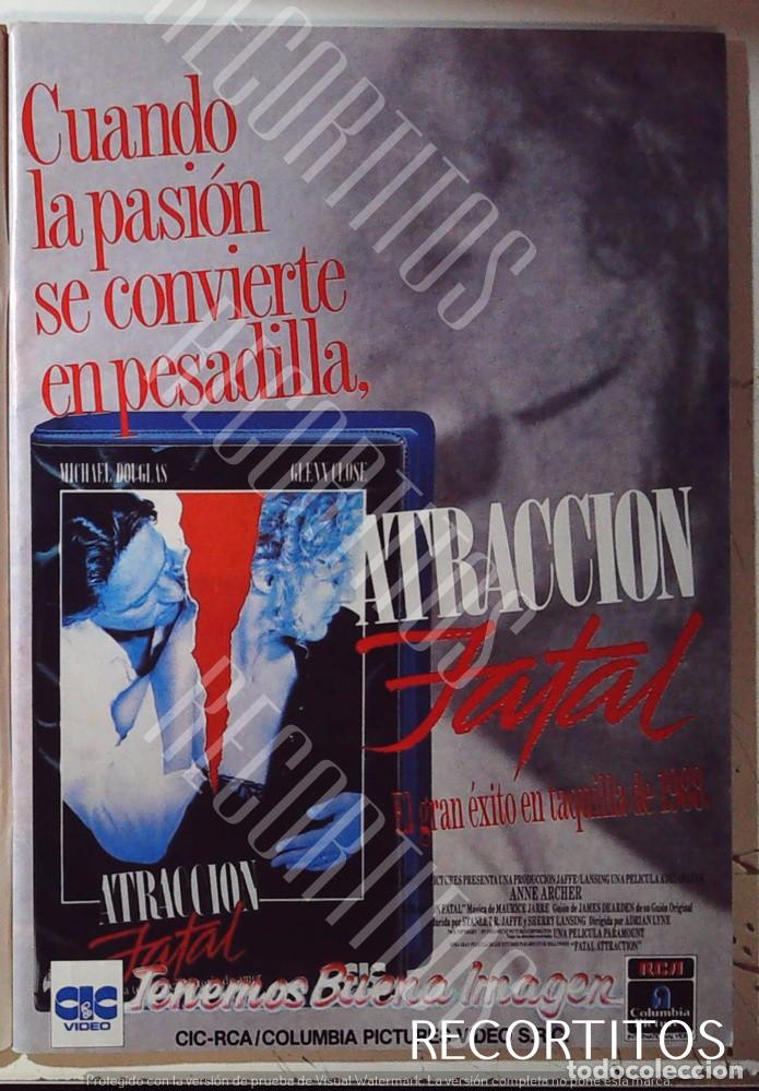 Cine: ATRACCION FATAL GLENN CLOSE MICHAEL DOUGLAS