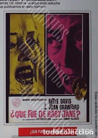 Cine: QUE FUE DE BABY JANE JOAN CRAWFORD BETTE DAVIS