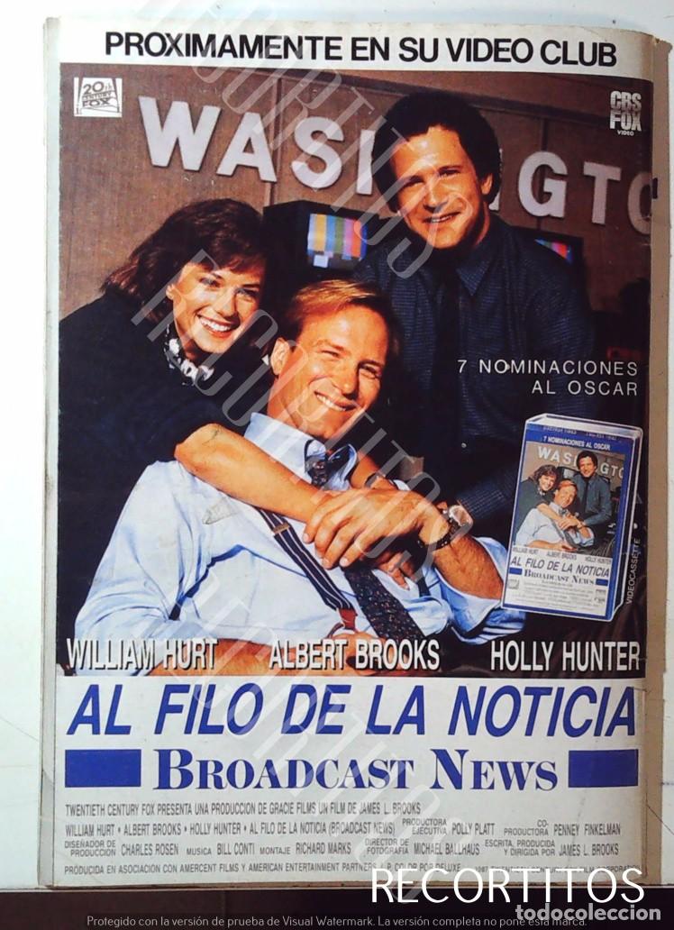 Cine: AL FILO DE LA NOTICIA BROADCAST NEWS WILLIAM HURT HOLLY HUNTER ALBERT BROOKS