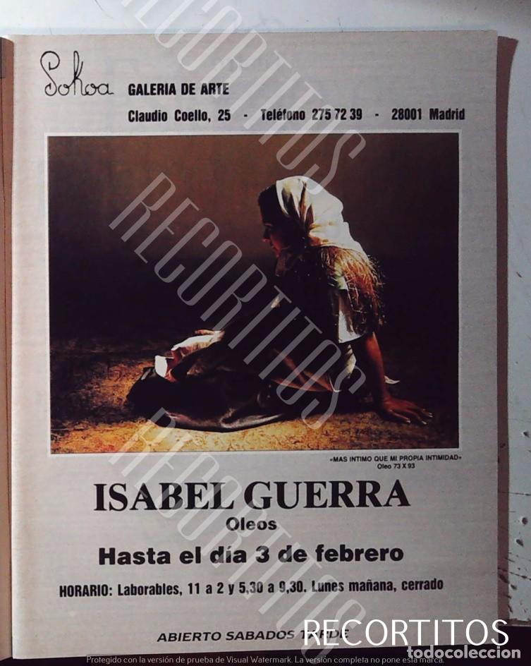 Cine: ISABEL GUERRA EXPOSICION DE OLEOS 1990 SOHOA GALERIA DE ARTE