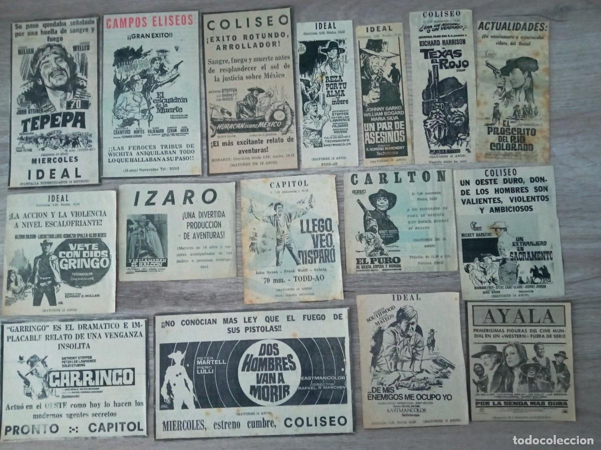 Cine: SPAGHETTI WESTERN, 16 RECORTES DE PERIODICOS ANTIGUOS DE ANUNCIOS DE CINES DE BILBAO