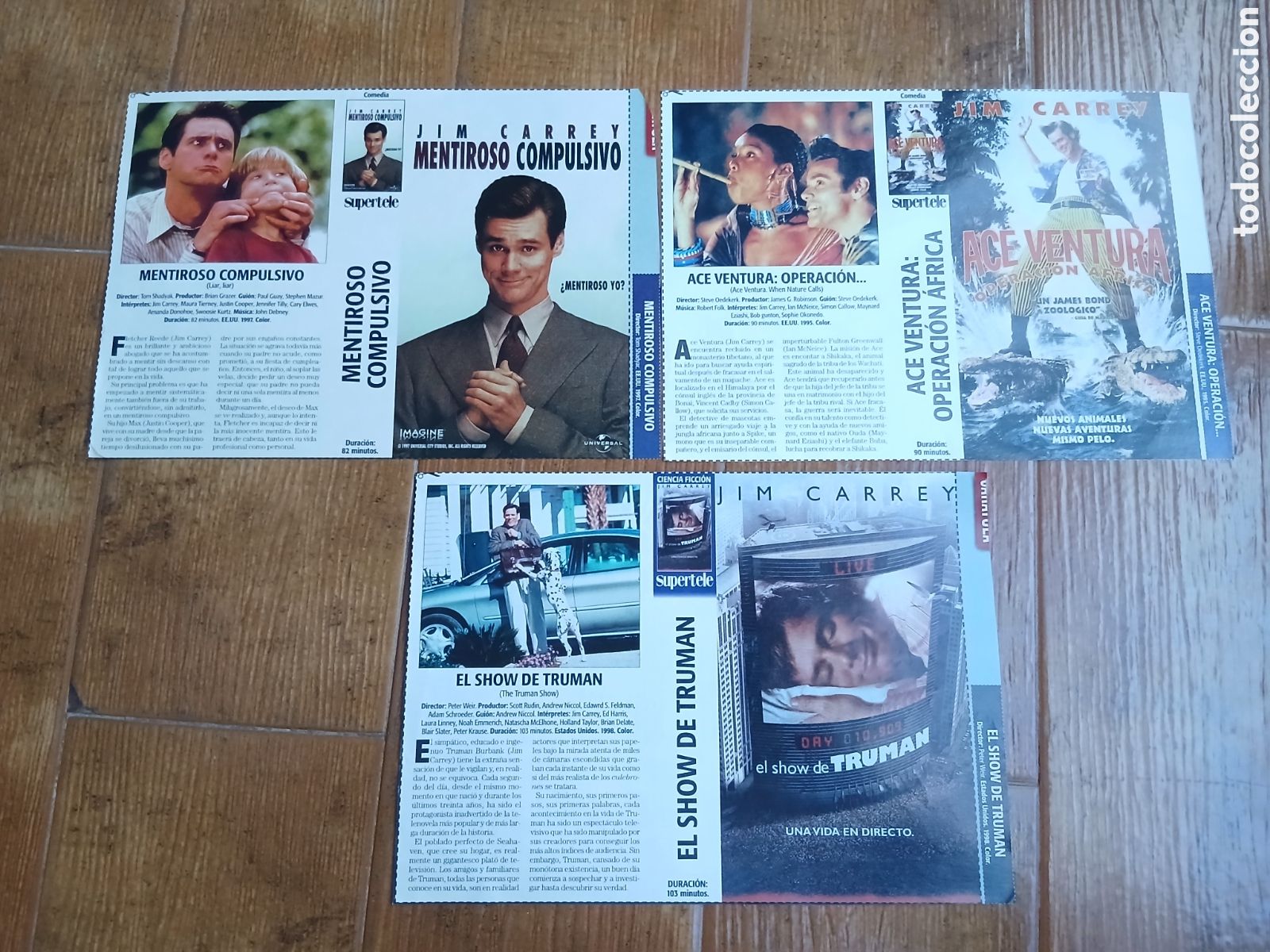 Cine: 3 Car&aacute;tulas pel&iacute;culas VHS Jim Carrey (Supertele) A&ntilde;os 90