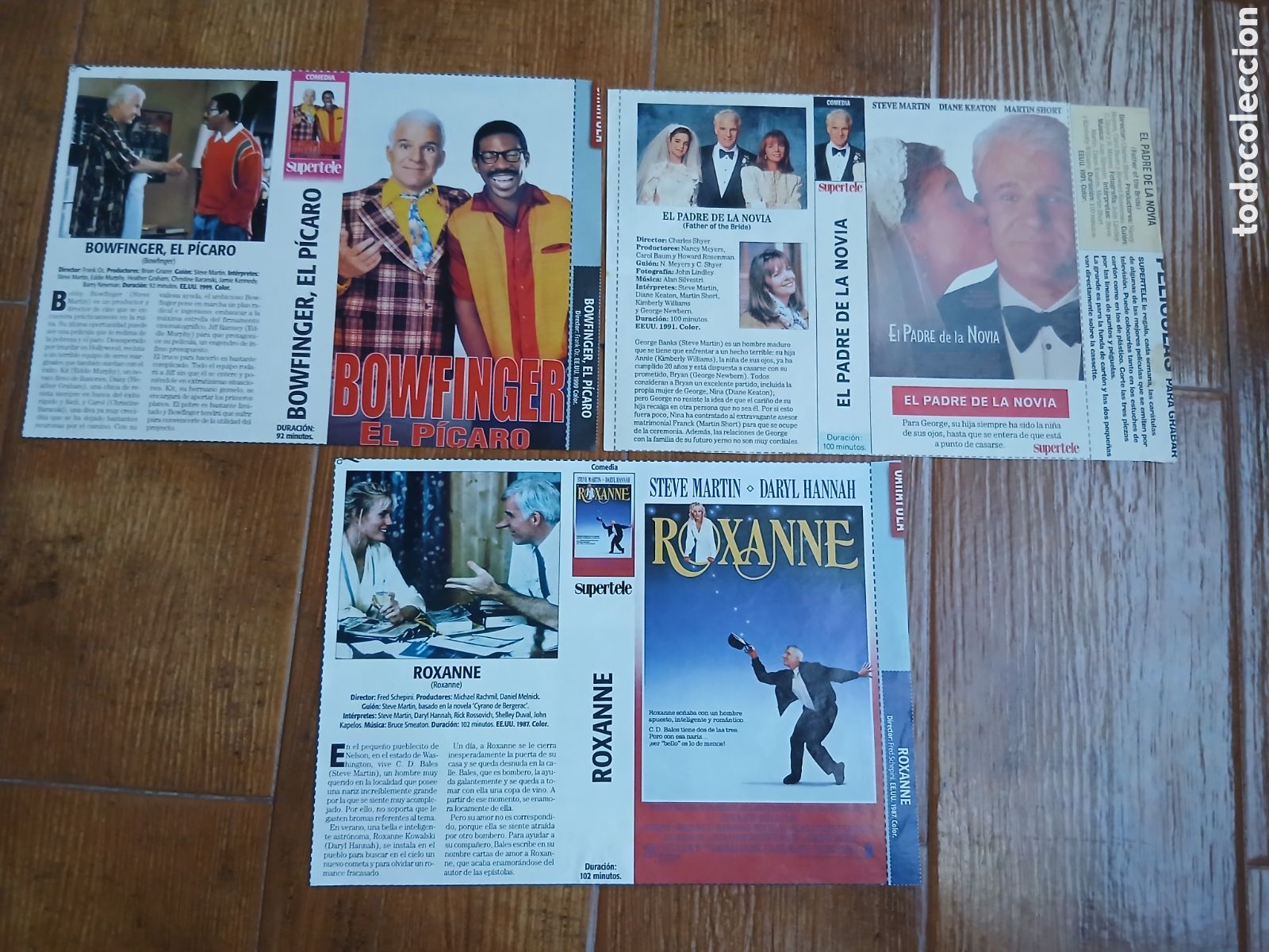 Cin&eacute;ma: 3 Car&aacute;tulas pel&iacute;culas VHS Steve Martin (Supertele) A&ntilde;os 90