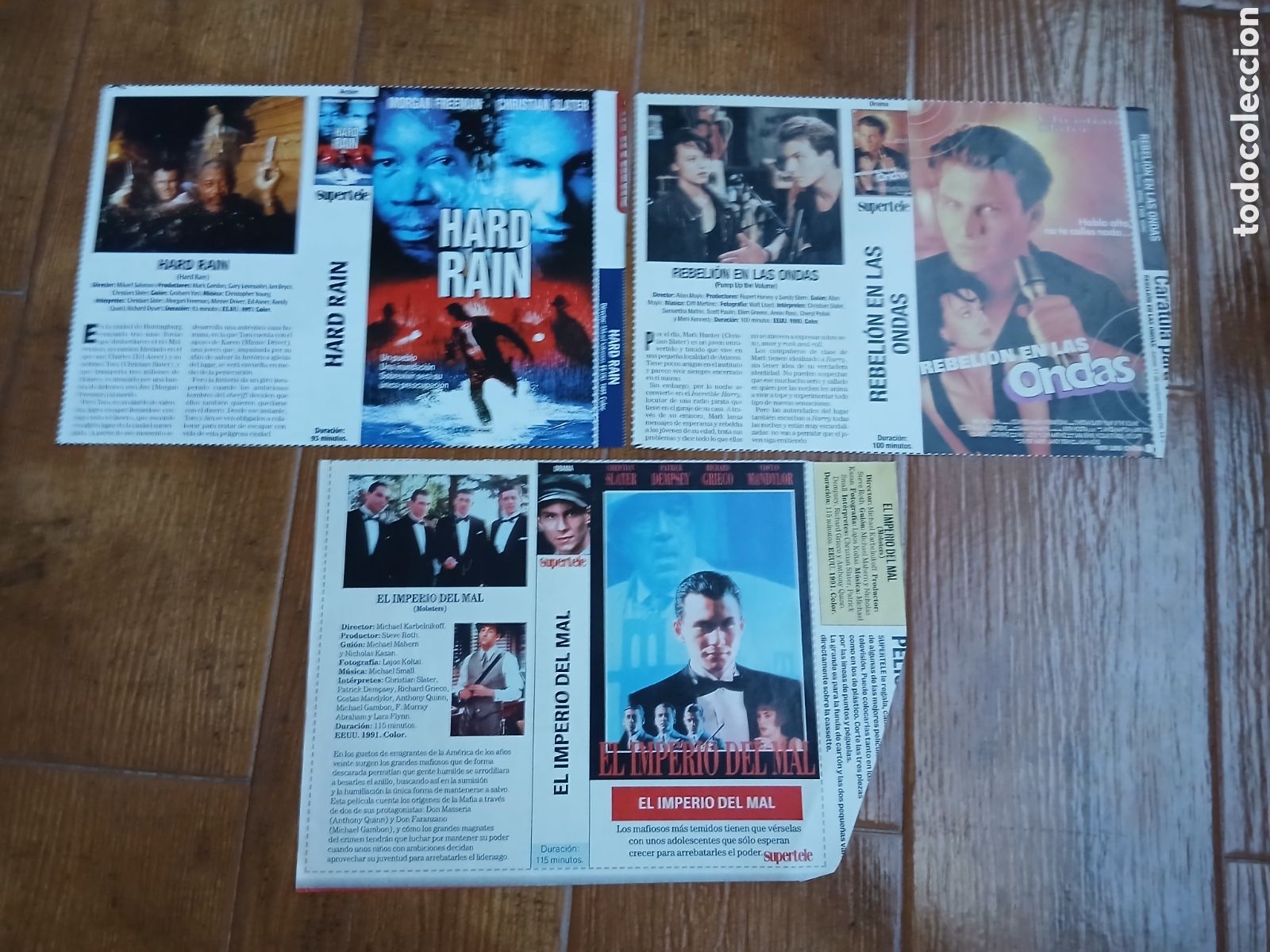 Cine: 3 Car&aacute;tulas pel&iacute;culas VHS Chistian Slater (Supertele) A&ntilde;os 90