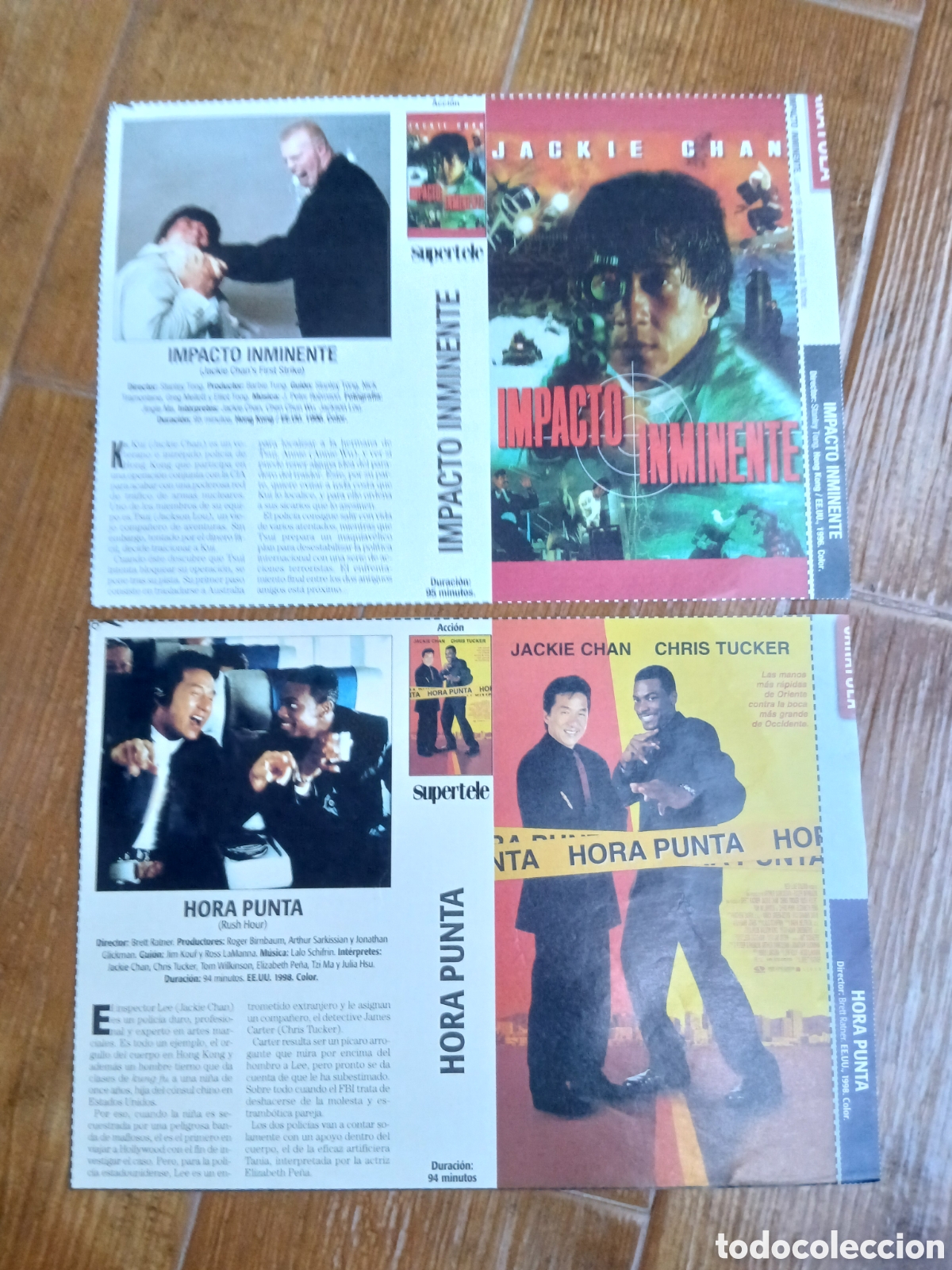 Cine: 2 Car&aacute;tulas pel&iacute;culas VHS Jackie Chan (Supertele) A&ntilde;os 90