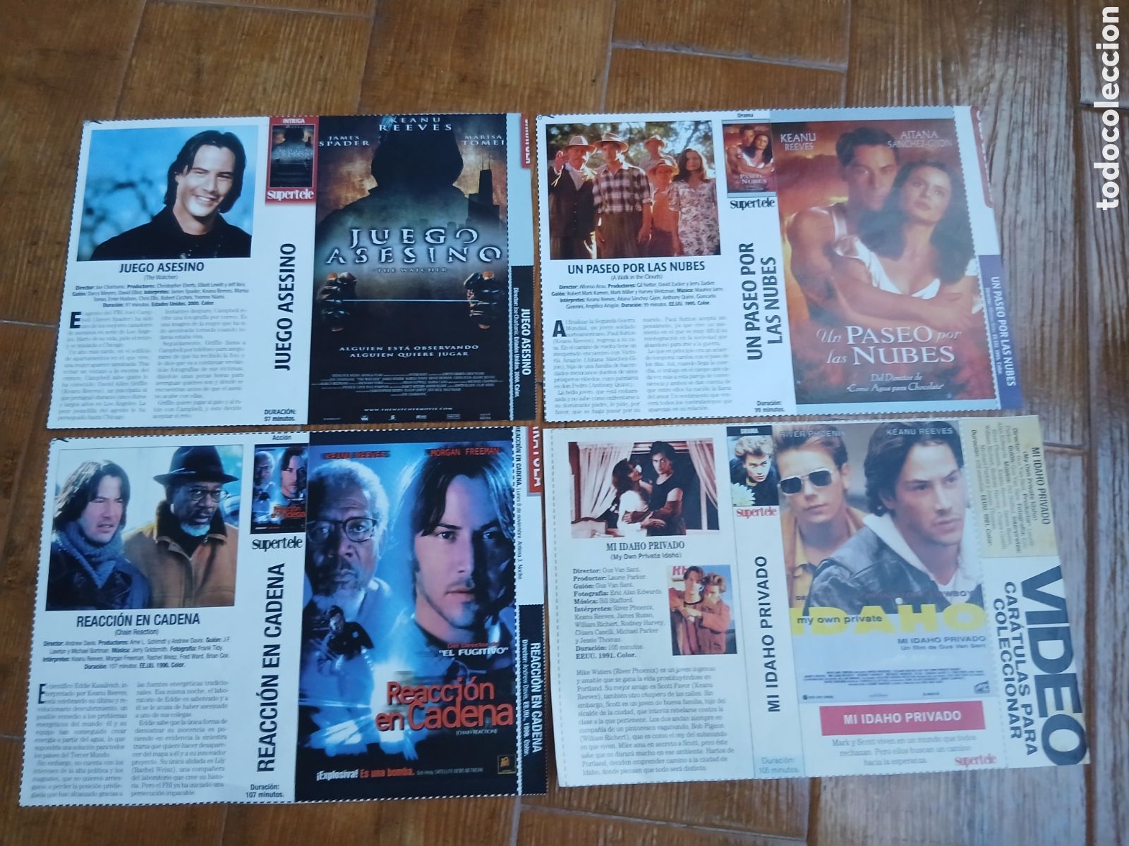 Cin&eacute;ma: 4 Car&aacute;tulas pel&iacute;culas VHS Keanu Reeves (Supertele) A&ntilde;os 90