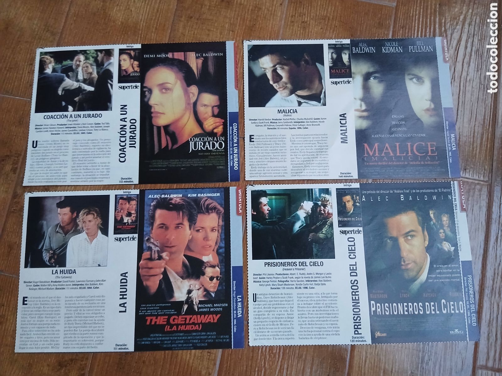 Cinema: 4 Car&aacute;tula pel&iacute;cula VHS Alec Baldwin (Supertele) A&ntilde;os 90
