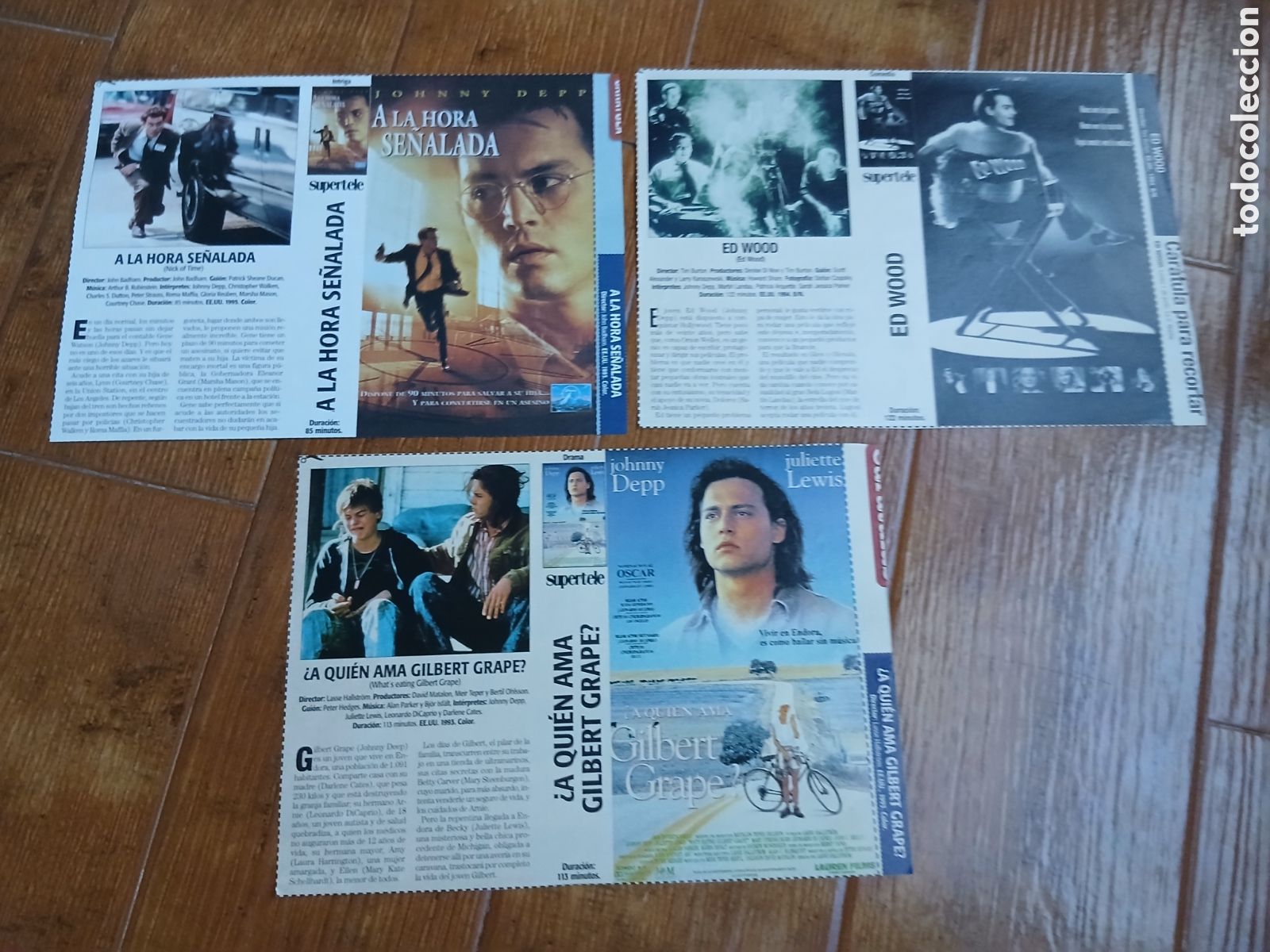 Cinema: 3 Car&aacute;tulas pel&iacute;culas VHS Jonnny Depp (Supertele) A&ntilde;os 90