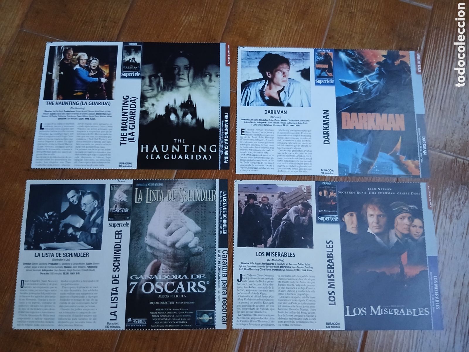 Cinema: 4 Car&aacute;tulas pel&iacute;cula VHS Liam Nessos (Supertele) A&ntilde;os 90