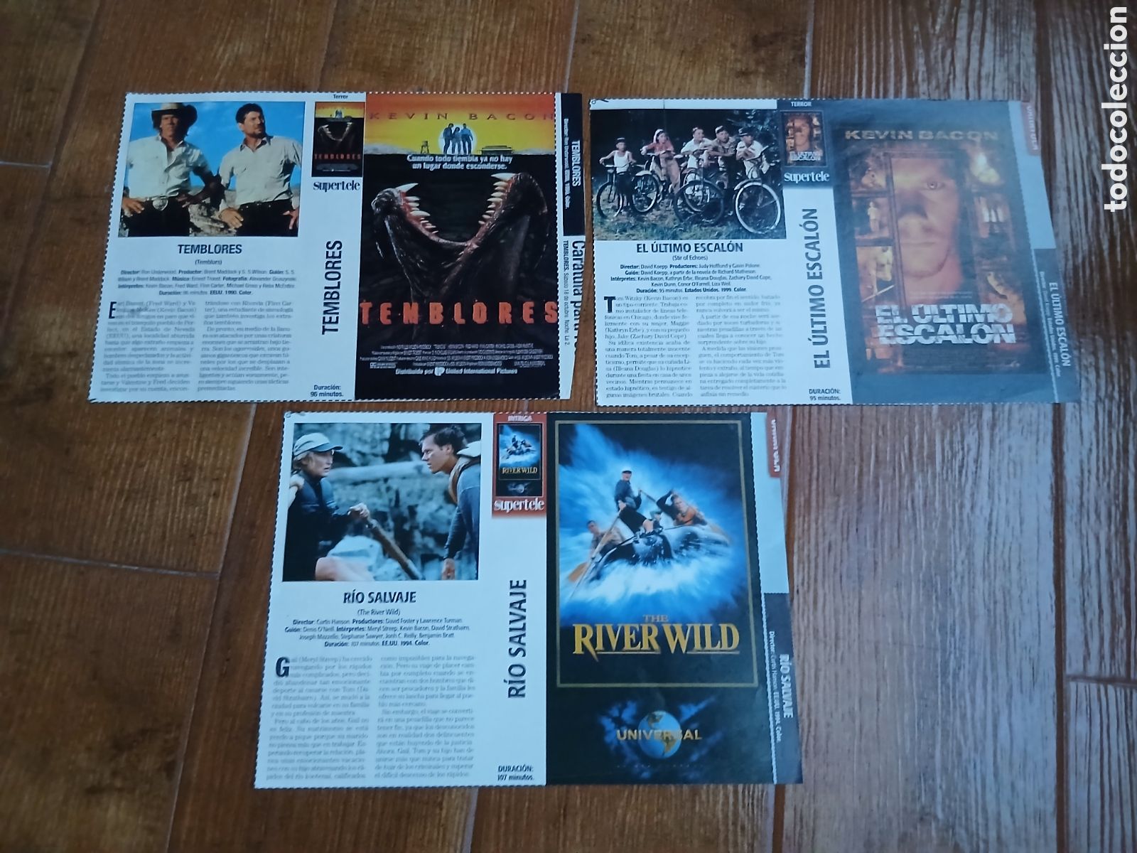 Cinema: 3 Car&aacute;tulas pel&iacute;culas VHS Kevin Bacon (Supertele) A&ntilde;os 90