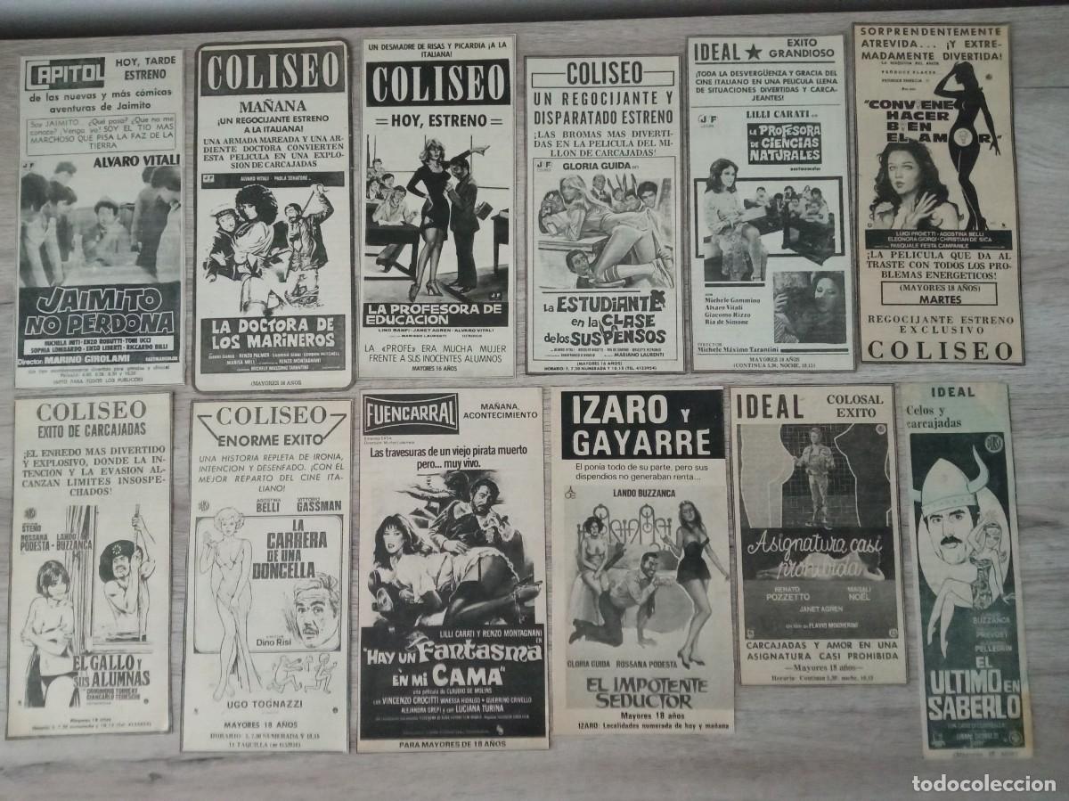 Cine: SEXYCOMEDIA ITALIANA, 28 RECORTES DE PERIODICOS ANTIGUOS DE ANUNCIOS DE ESTAS PELICULAS