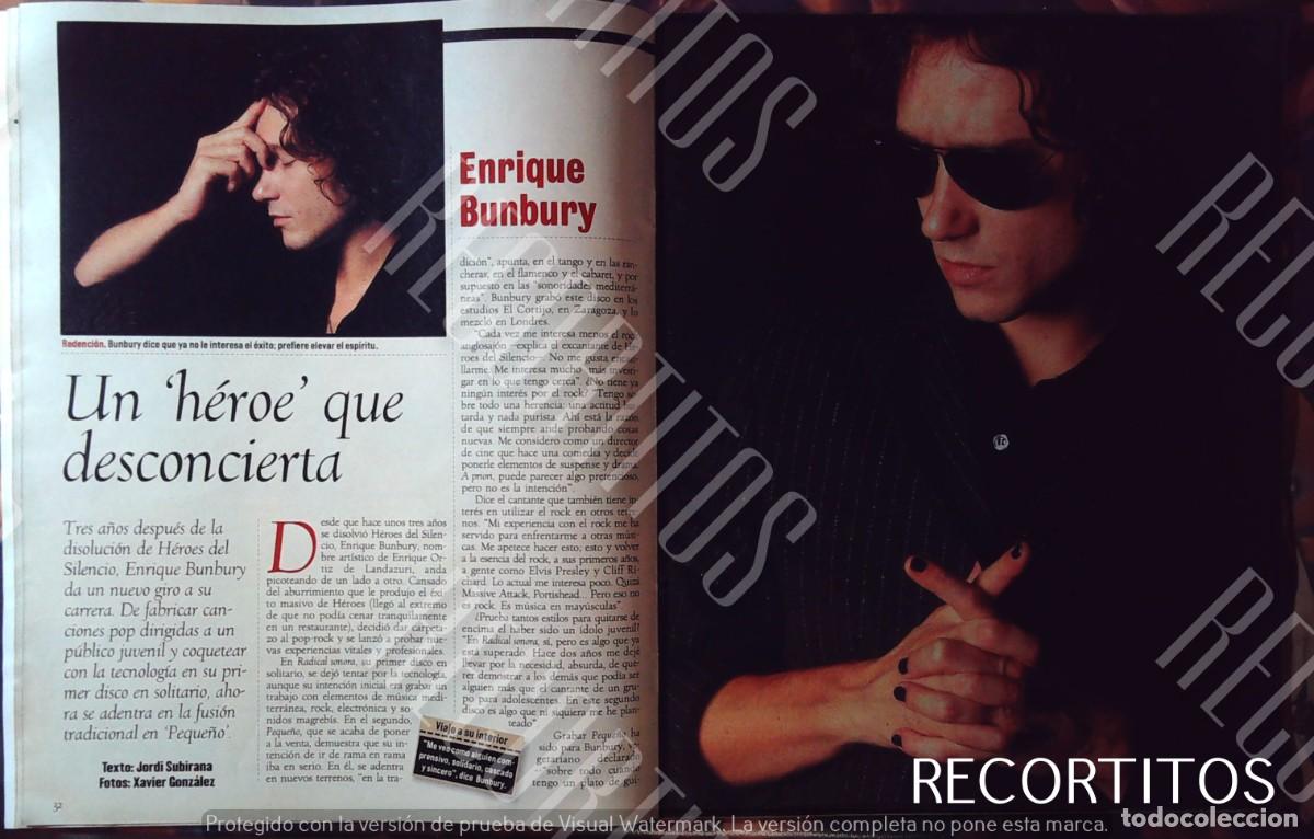 Cine: reportaje 1999 enrique bunbury peque&ntilde;o cabaret ambulante heroes del silencio