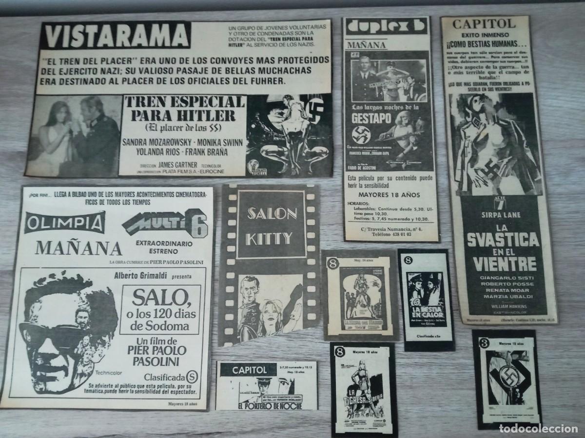 Cine: NAZI EXPLOITATION O NAZISPLOITATION, 10 RECORTES DE PERIODICOS ANTIGUOS DE ESTE SUBGENERO CINEMATOGR