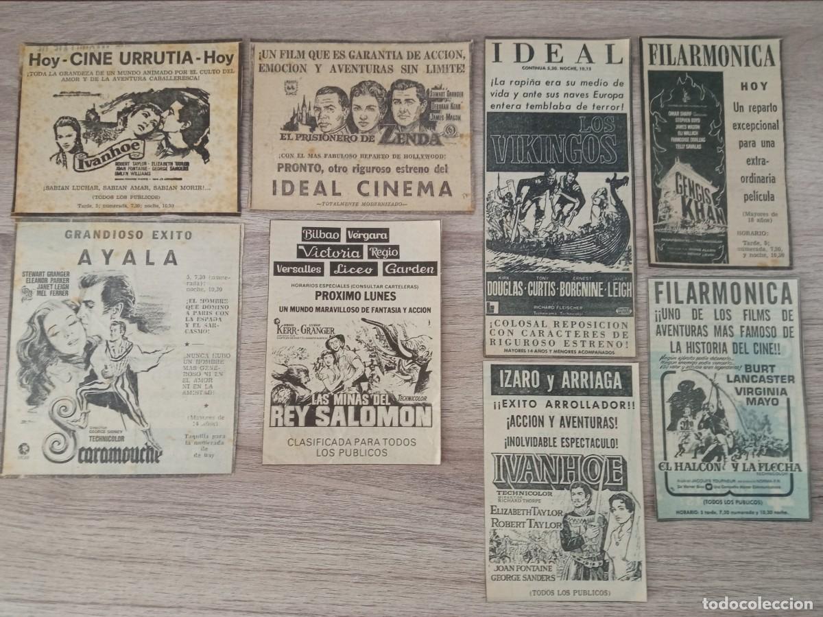 Cine: AVENTURAS, 8 RECORTES DE PERIODICOS ANTIGUOS DE ANUNCIOS DE ALGUNAS DE LAS MEJORES PELIS DE AVENTURA