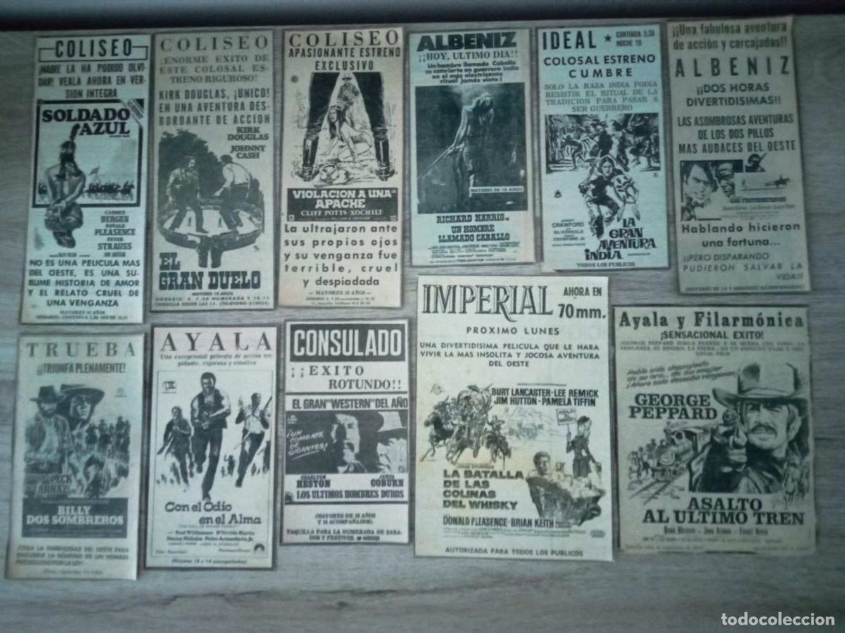 Cine: OESTE AMERICANO, 21 RECORTES DE PERIODICOS ANTIGUOS DE ANUNCIOS DE ESTE G&Eacute;NERO CINEMATOGRAFICO