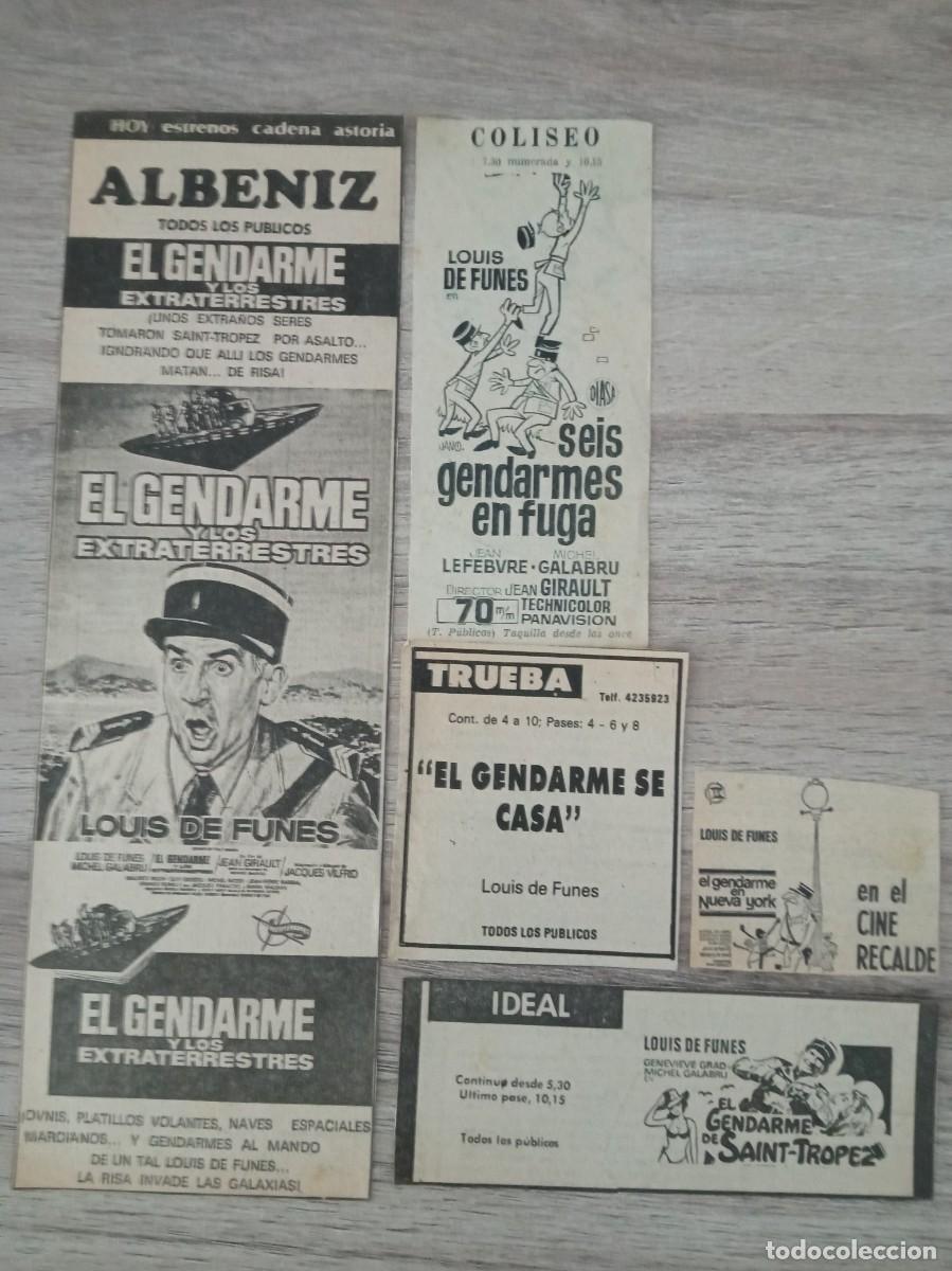 Cine: EL GENDARME, LOUIS DE FUNES, 5 RECORTES DE PELICULAS DE ESTE PERSONAJE