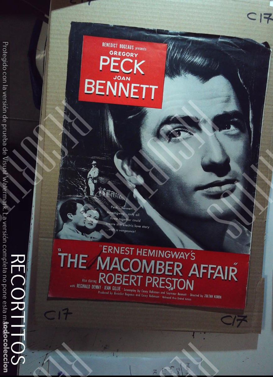 Cine: gregory peck joan bennet ernest hemingways