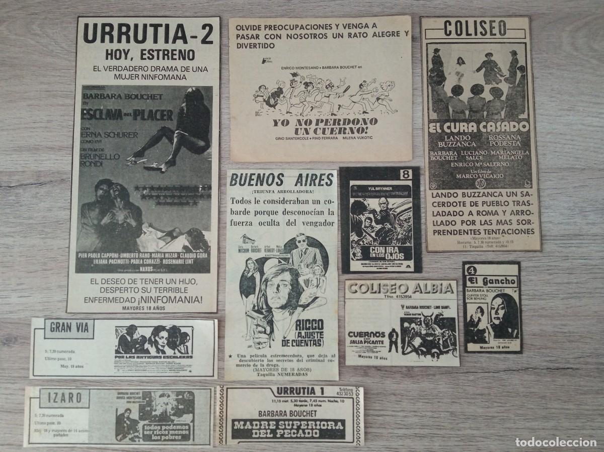 Cine: BARBARA BOUCHET, 10 RECORTES DE PERIODICOS ANTIGUOS DE ANUNCIOS DE SUS PELICULAS