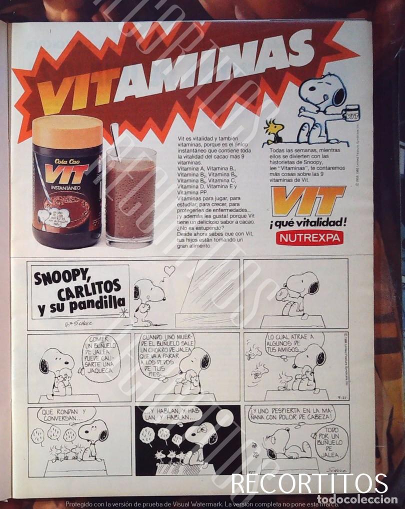 Cine: VIT COLA CAO COLACAO SNOOPY PENAUTS ANUNCIO PUBLICIDAD