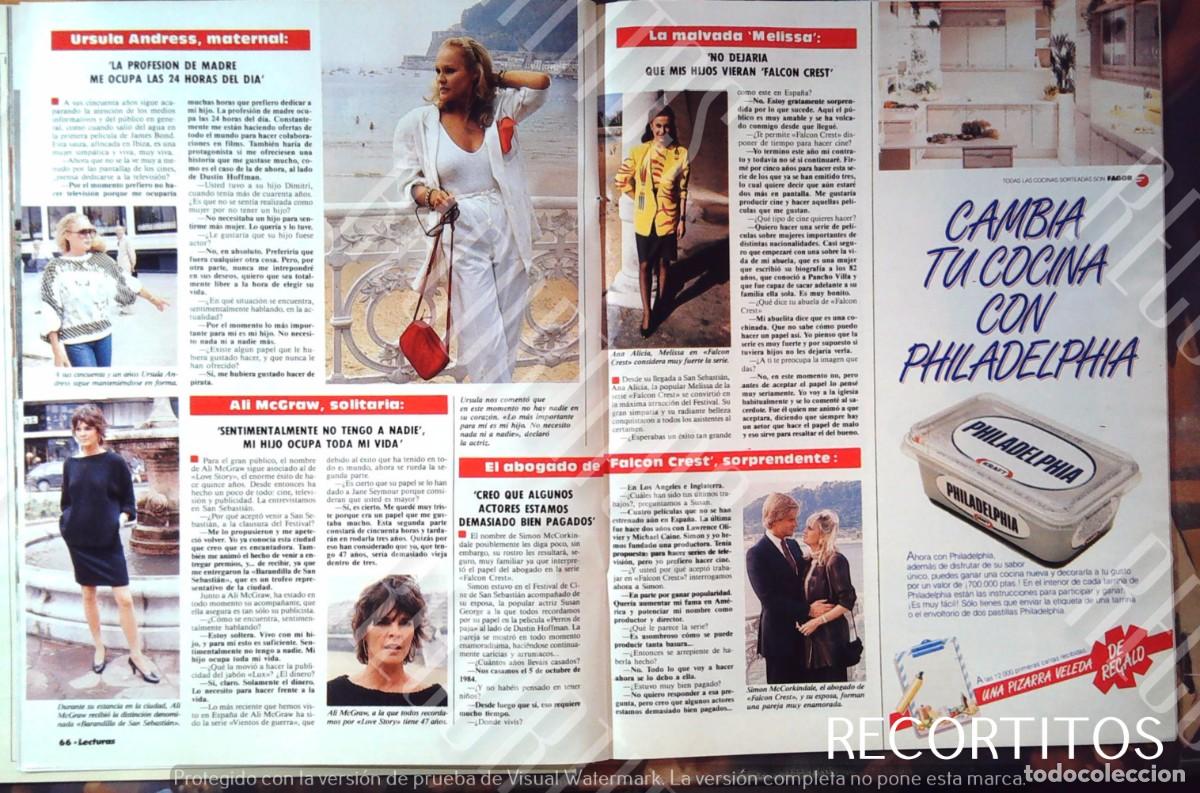 Cine: ursula andress ana alicia ali mcgraw simon mccorkindale philadelphia