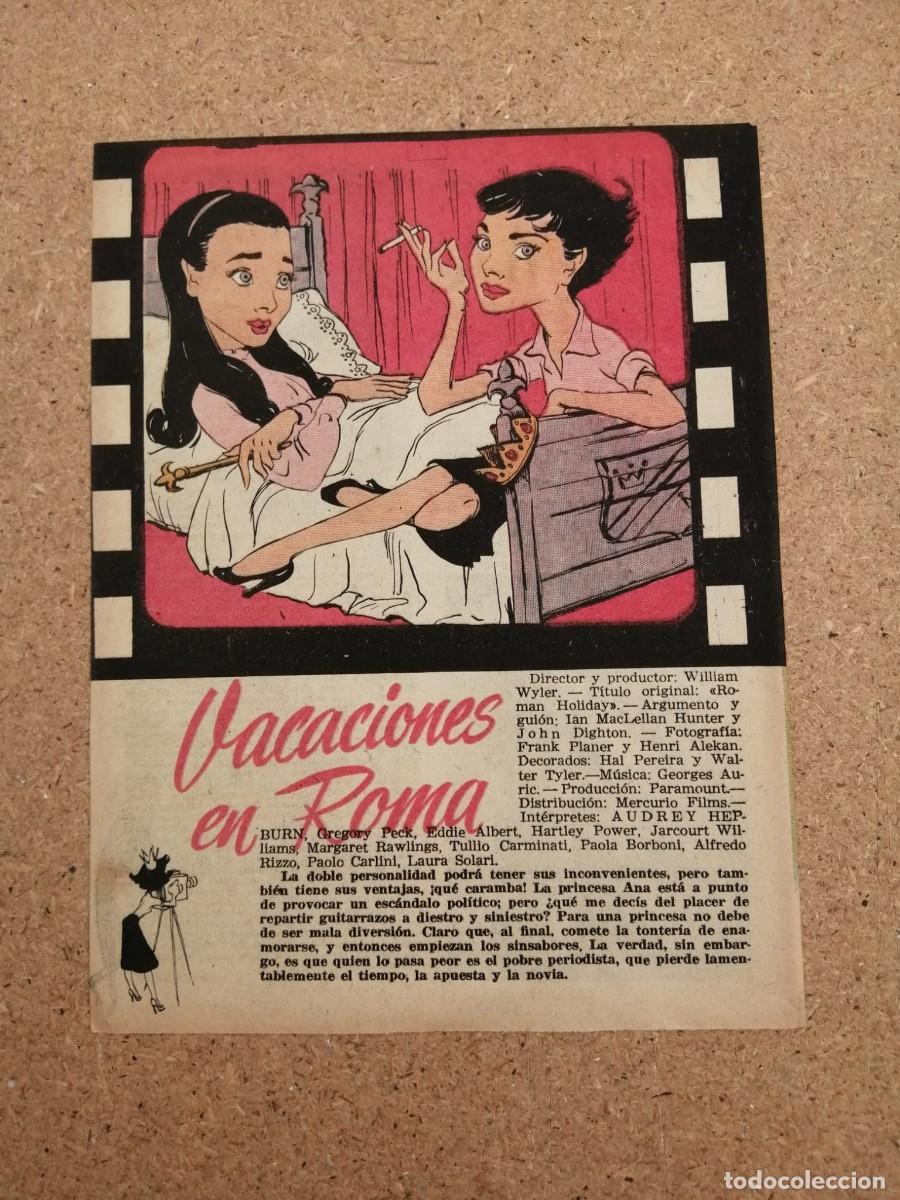 Cine: CRONICA CINE. VACACIONES EN ROMA (AUDREY HEPBURN -GREGORY PECK)