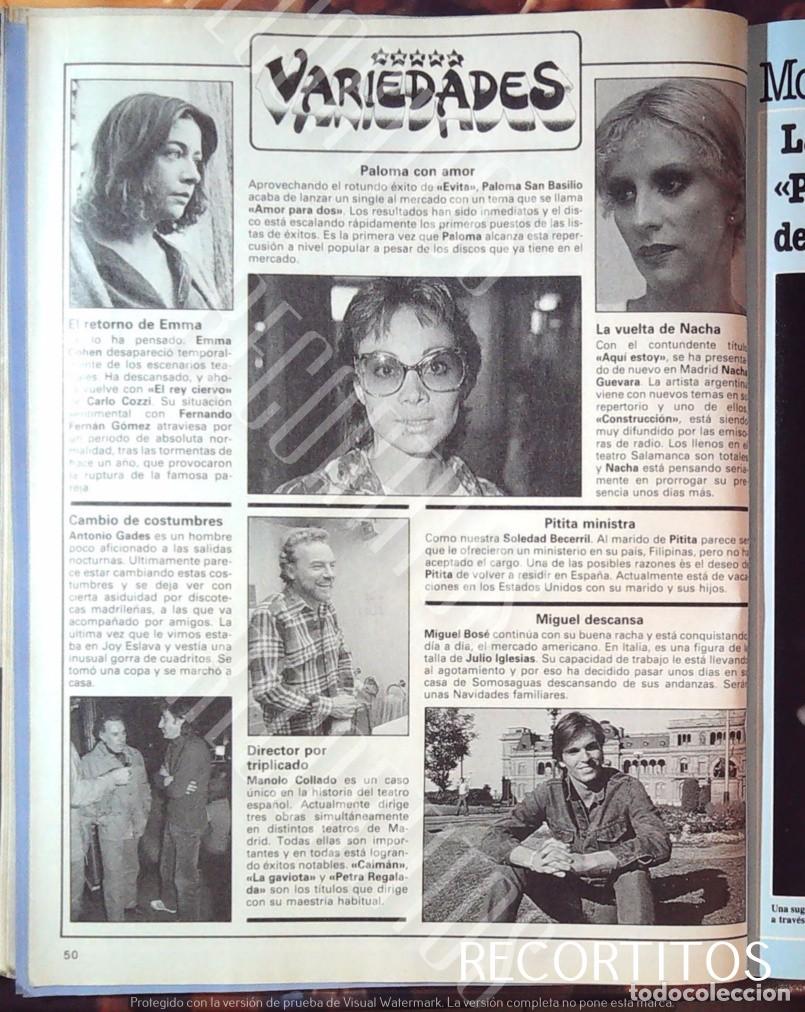 Cine: emma cohen nacha guevara paloma san basilio evita manolo collado miguel bose antonio gades