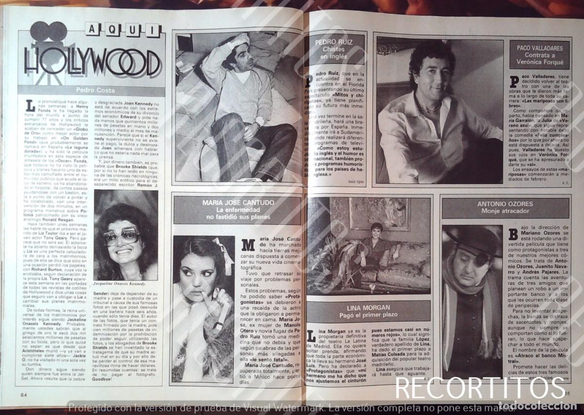 Cine: LINA MORGAN MARIA JOSE CANTUDO JACQUELINE KENNEDY PACO VALLADARES ANTONIO OZORES PEDRO RUIZ