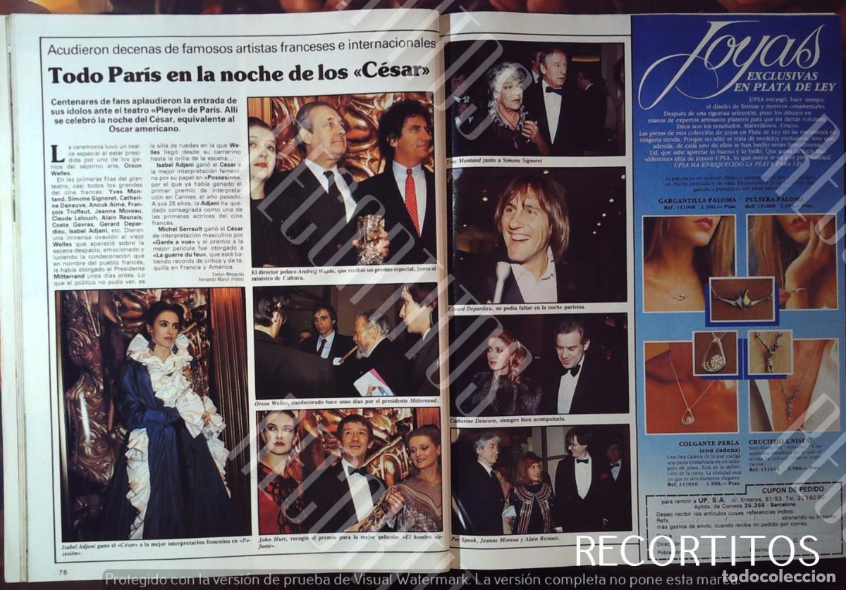 Cine: ISABELLE ADJANI ISABEL CESAR YVES MONTAND CATHERINE DENEUVE JOHN HURT JEANNE MOREAU