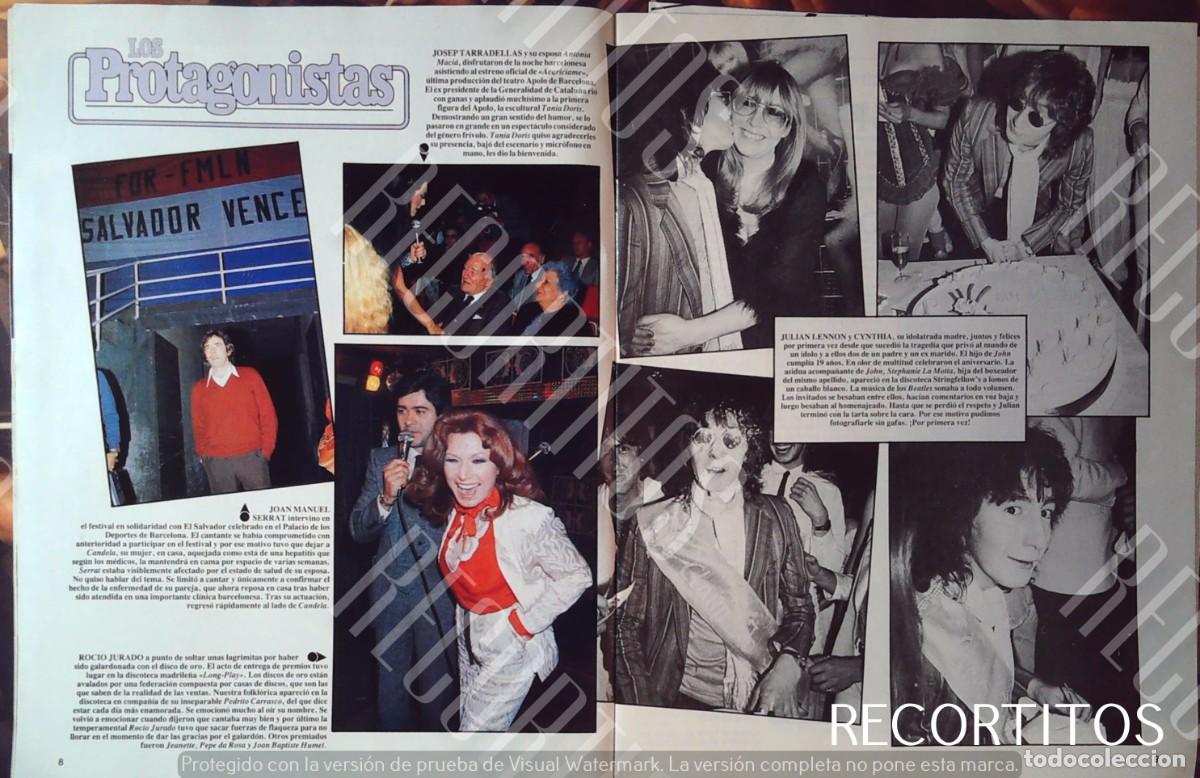 Cine: ROCIO JURADO TANIA DORIS JULIAN LENNON CYNTHIA JOSEP TARRADELLAS