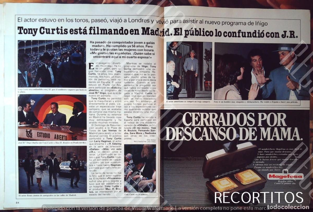 Cine: TONY CURTIS RUEDA EN MADRID