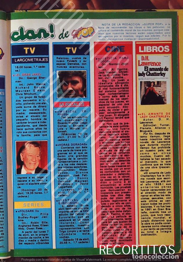 Cine: poldark john wayne super pop