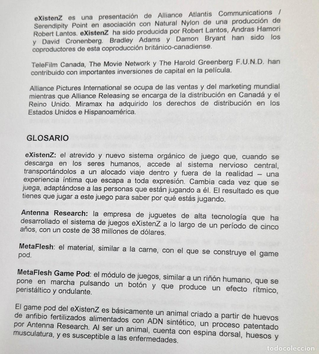 Cine: eXistenZ - David Cronenberg. Dossier promocional de prensa (1999) - Foto 3
