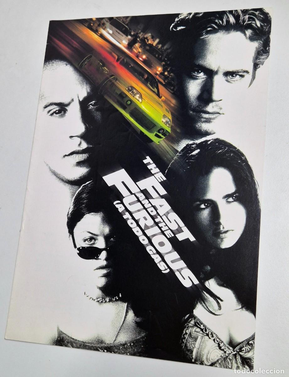 Cine: A todo gas - Rob Cohen. Dossier promocional de prensa (2001)