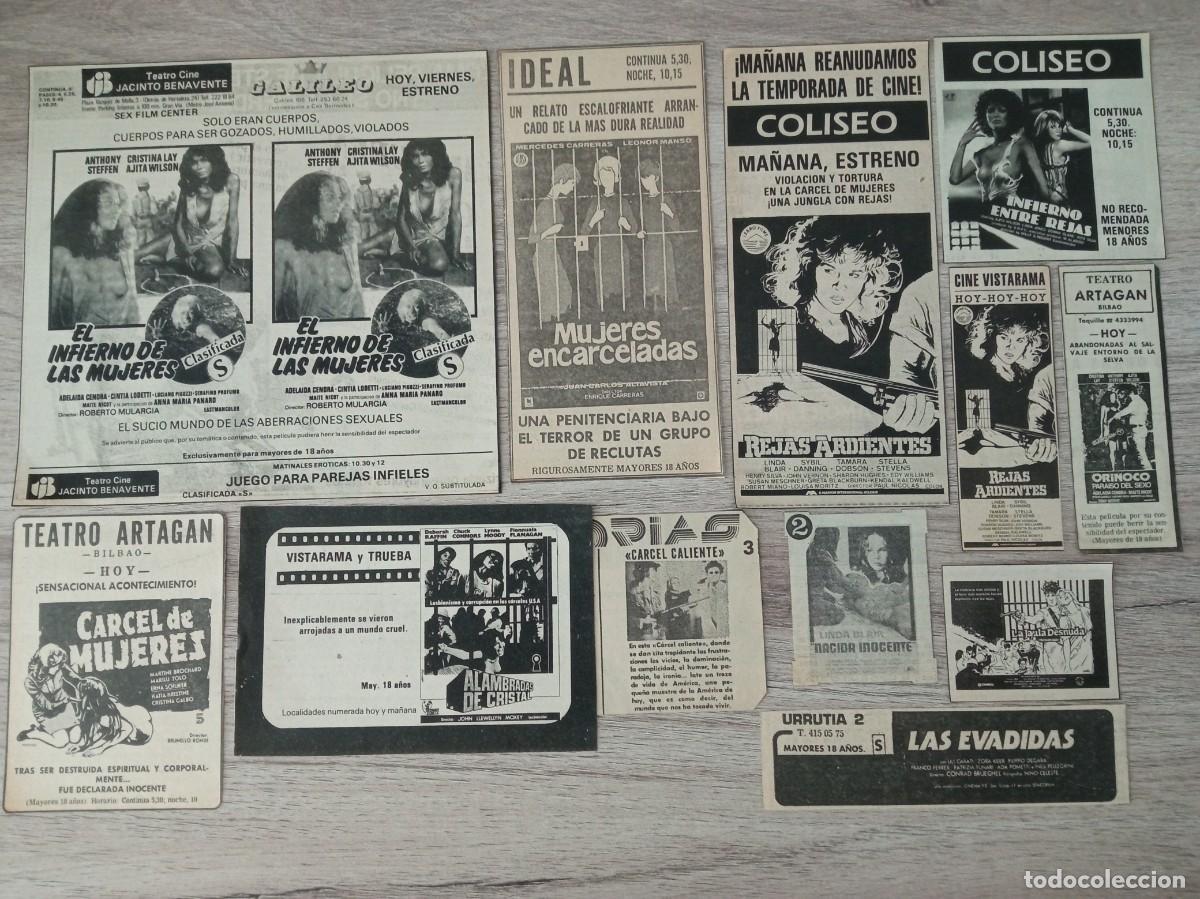 Cine: CARCEL DE MUJERES, RECORTES DE PERIODICO DE ANUNCIOS DE ESTE SUBG&Eacute;NERO CINEMATOGRAFICO