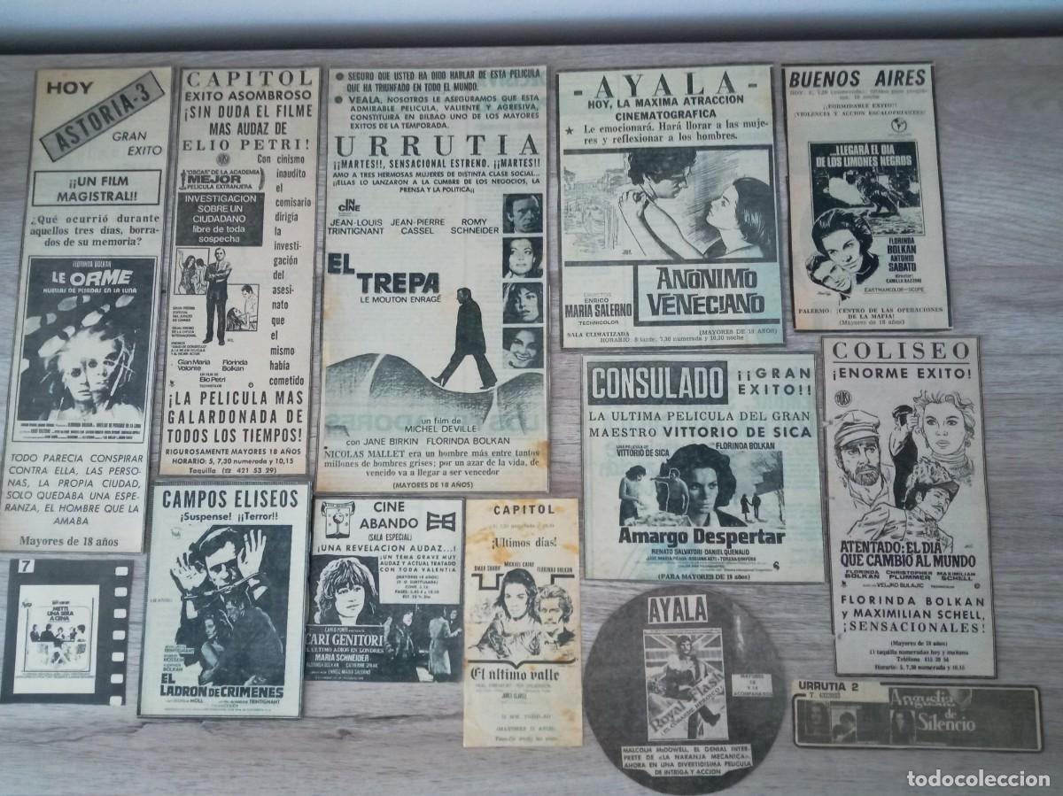 Cine: FLORINDA BOLKAN, 13 RECORTES DE PERIODICO DE ANUNCIOS DE SUS PELICULAS