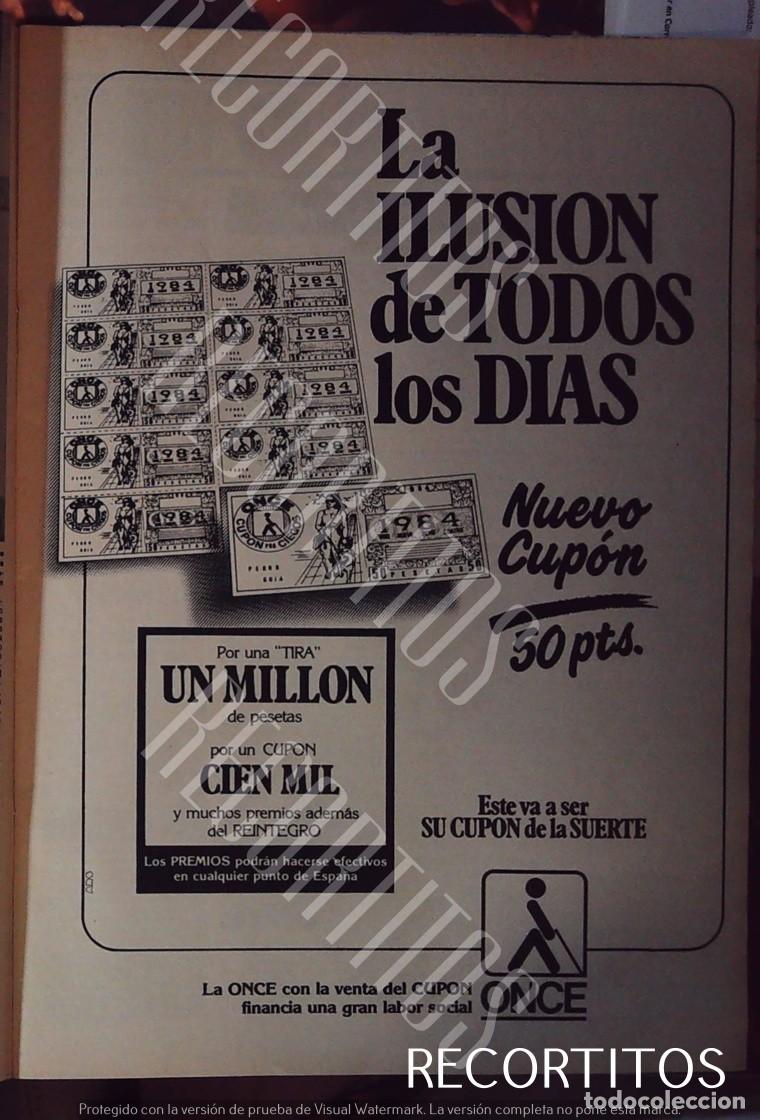 Cine: LA ONCE ANUNCIO PUBLICIDAD el cupon de todos los dias 1984