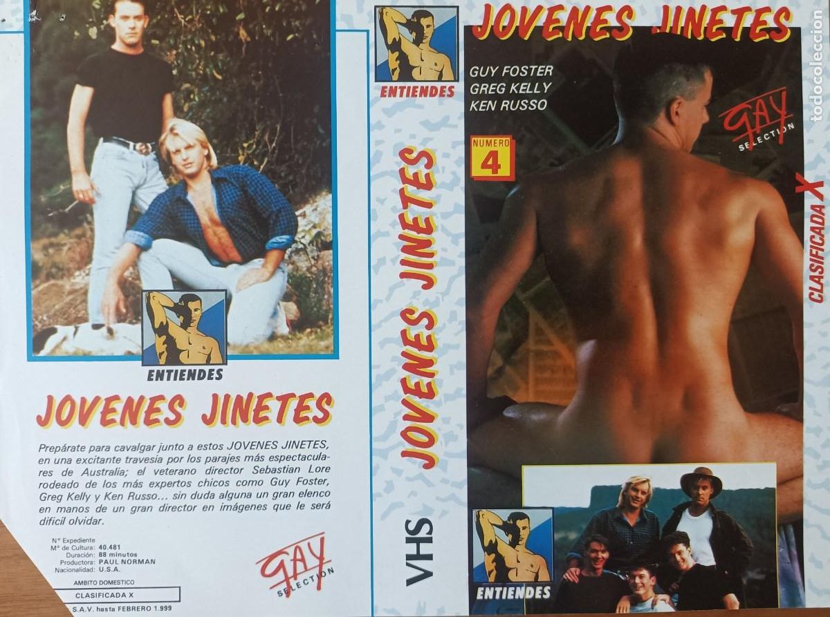 Cine: CARATULA DE LA PEL&Iacute;CULA. JOVENES JINETES. GAY SELECTION. MAYORES 18 A.