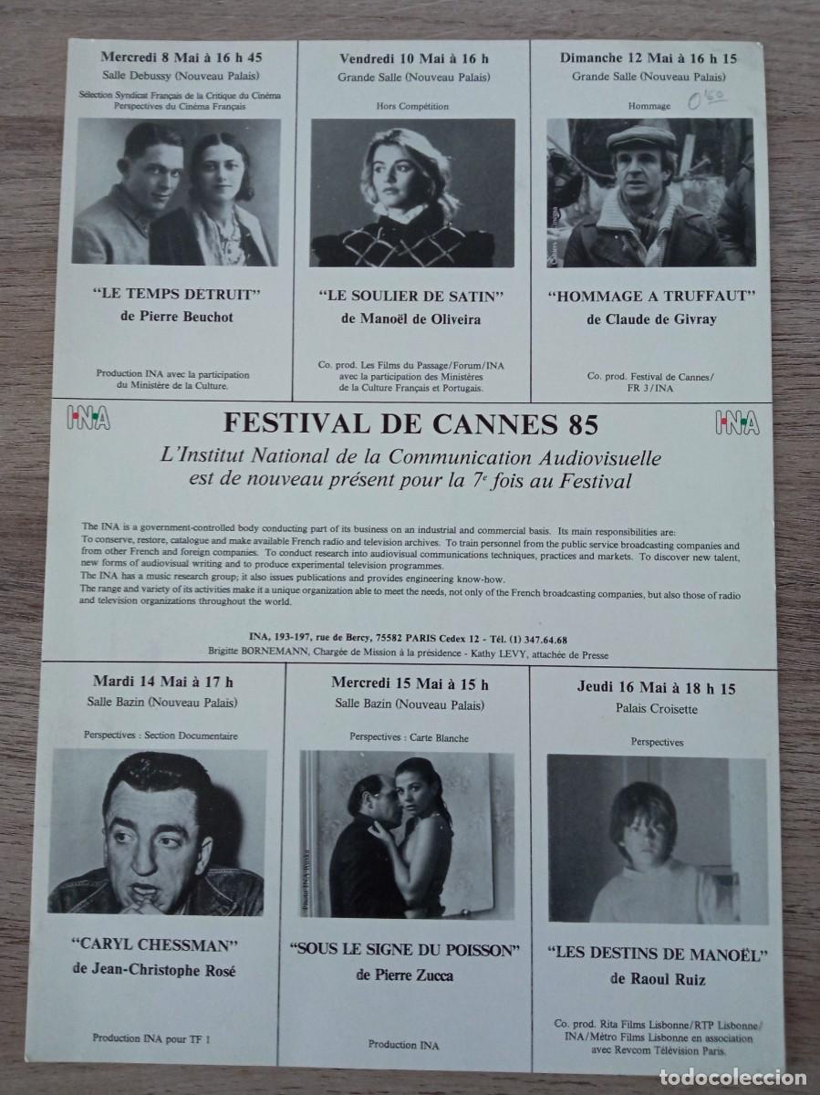Cine: FOLLETO EN FRANCES Y EN INGLES PARA EL FESTIVAS DE CANNES 85