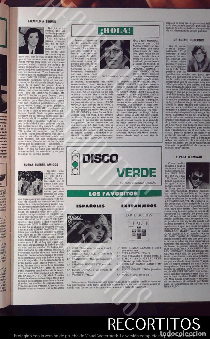 Cine: CAMILO SESTO HUBERTUS JOSE LUIS RODRIGUEZ EL PUMA YURI DE RAYMOND THE HUMAN LEAGUE