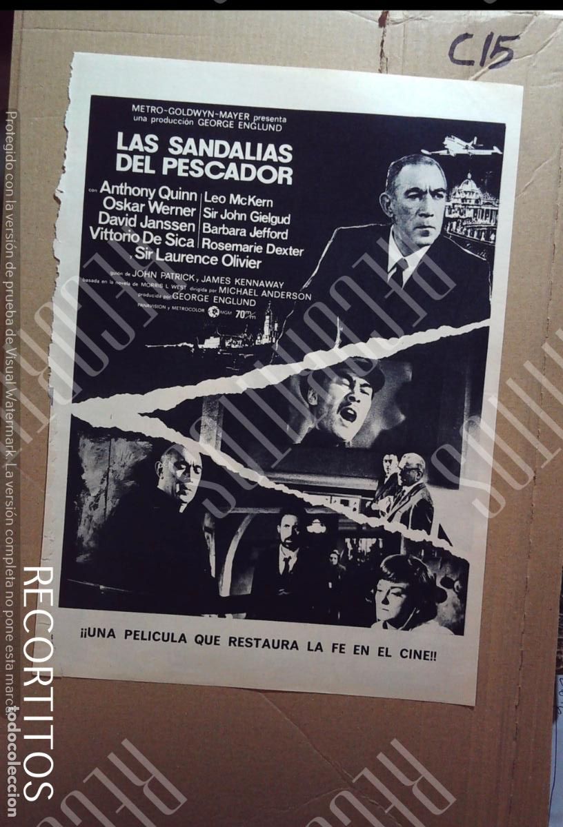 Cine: las sandalias del pescador anthony quinn david janssen victorio de sica laurence olivier massiel car
