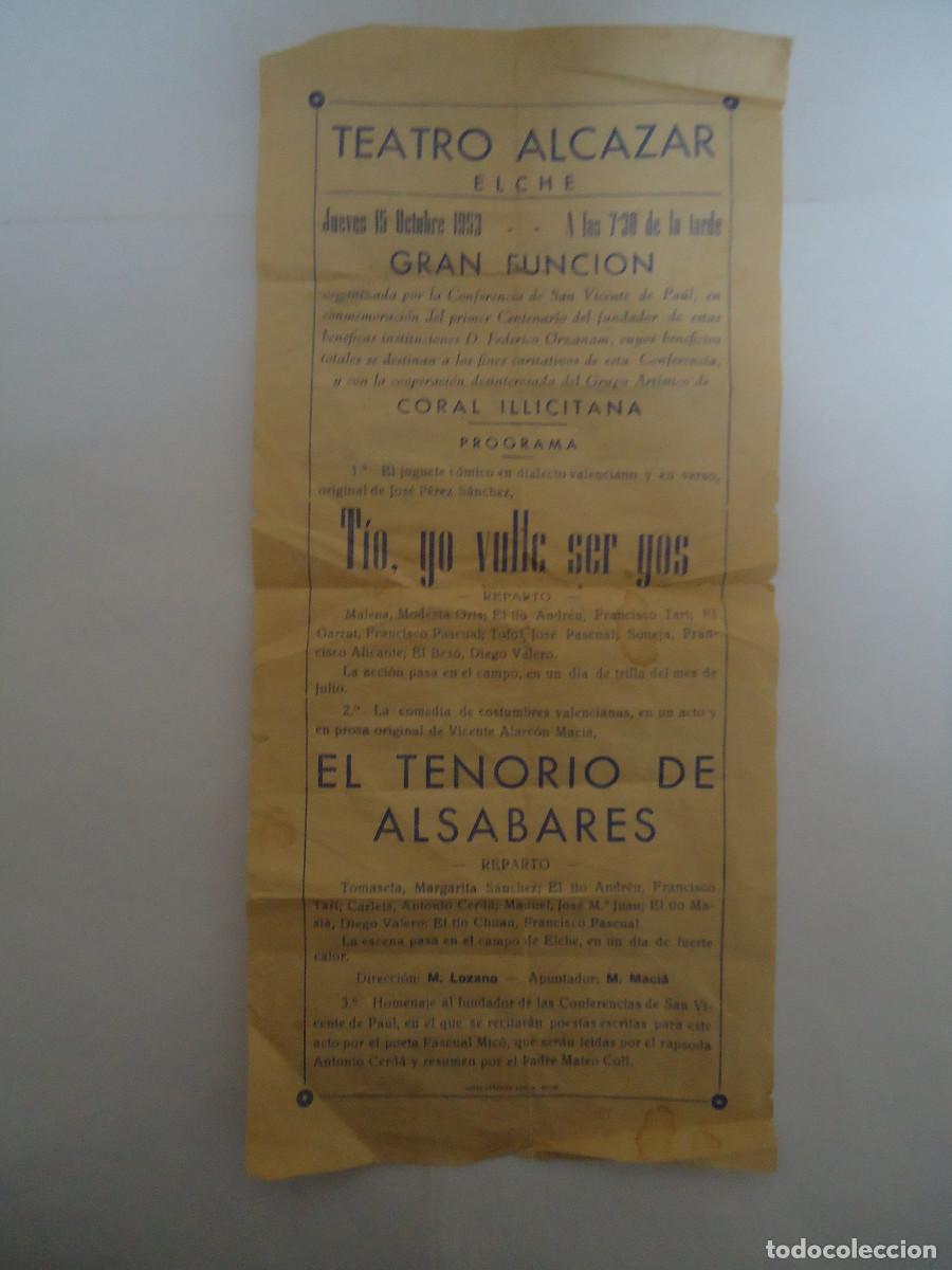 Cin&eacute;ma: PROGRAMA DEL TEATRO ALCAZAR DE ELCHE DEL A&Ntilde;O 1953 . GRAN FUNCION. PP -12