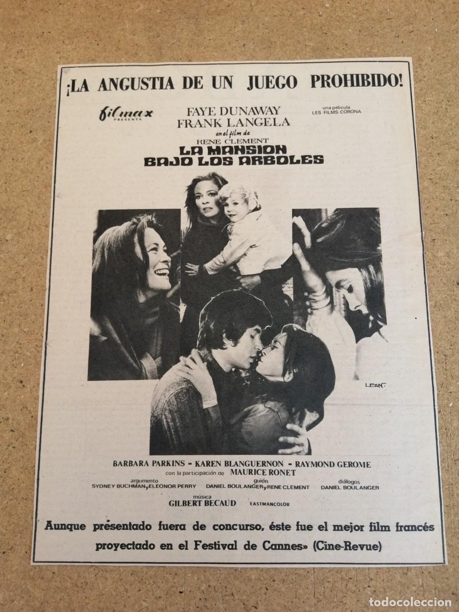 Cin&eacute;ma: ANUNCIO CINE. LA MANSION BAJO LOS ARBOLES (FAYE DUNAWAY - FRANK LANGELLA)